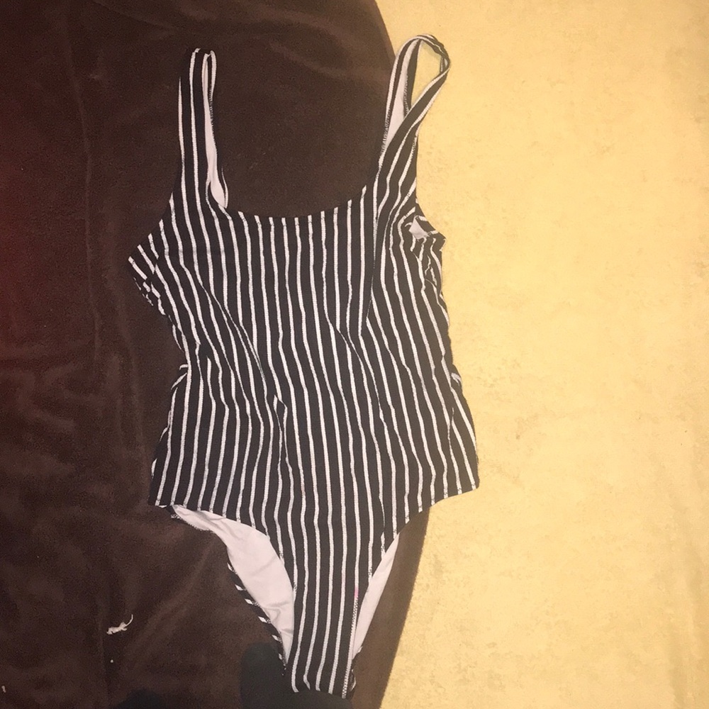 Stripped swim suit
